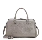 PATRICIA NASH SKYE STONE BURNISHED ROSE TOOLED LEATHER SATCHEL PURSE - NWT