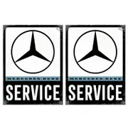 2PK Nostalgic Art Fridge Rectangle Magnet Mercedes Benz Service 6x8cm