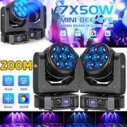 7X50W LED Moving Head Light RGBW Zoom Beam Stage DJ Disco Show DMX Spot Lighting