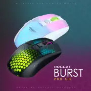 ROCCAT Burst Pro Air Gaming Mouse Bluetooth 2.4G Wireless Wired 19K DPI RGB