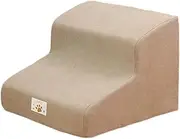 Fonowx Dog Stairs Multifunctional Pet Steps Lightweight for High Bed Climbing 35° Slope, 2 Step Khaki
