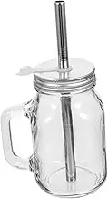 ASAKKURA 1 Set Juice Cup with Straw Versatile Glass Bottle for Beverages and Milk and Stylish Drinking for Home Office Parties and More