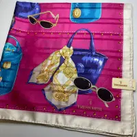 在飛比找蝦皮購物優惠-Trussardi 包包配件圖案絲棉緹花手帕，大尺寸59公分