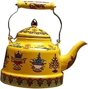OFFSCH Practical Enamel Tea Kettle with Handle Teapot for Home Hotel and Restaurant Use for Brewing Tea and Butter Tea