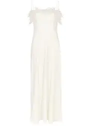 Rixo Selene Feather-trimmed Maxi Dress - Ivory - 14 (UK 14 / L) 14 (UK 14 / L)