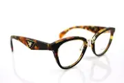 $600 RARE New PRADA ORNATE Havana Brow Amaranth Eyeglasses Frame PR 26SV VHA-1O1