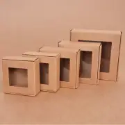 100 kraft Gift Boxes Window Birthday Wedding Party Favour Bomboniere Cookie Box