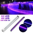 USB 24/48 LEDs UV Light Bar Ultraviolet Strip Tube Blacklight Club Party Decor