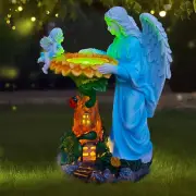 Solar Angel Outdoor Decor with Color Changing Light Sunflower Statue Waterproof