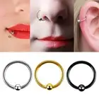 Piercing Nose Hoop Sleeper Clicker Ring Septum Ear Surgical Steel Body Jewel