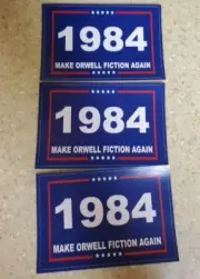 MINISTRY OF TRUTH 1984 George Orwell Bumper Stickers Lot of 3 SHIPS WORLDWIDE