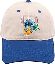 [Concept One] Disney's Lilo and Stitch Adjustable Baseball Hat with Curved Brim, Navy