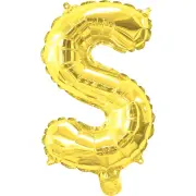 Gold Letter S Foil Air Fill Balloon 35cm