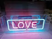 Love Acrylic Box 14" Neon Light Sign Lamp Wall Decor Room Home Bedroom Night