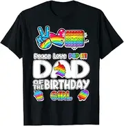 [X.Style] Pop It DAD of The Birthday Kid Girl Fidget Family Matching ds1308 T-Shirt (XL) Black
