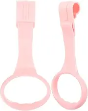 1 Pair 's Bed Pull Ring Grip Pen Pram Holder Stand up Pull Rings Rattle Crib Pull up Rings Tummy Exercise for Pull up Rings Carry Cot Stand Little Jumper Pp Pink