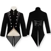 Punk Gothic Medieval Steampunk Coat Masquerade Ren Faire Vampire Plague Doctor Men's Royal Steampunk Carnival Masquerade Party Adults' Coat