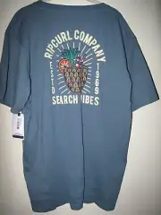 Rip Curl Men's XL Short Sleeve Tee Blue Pineapple Mai Tai Drink T-Shirt