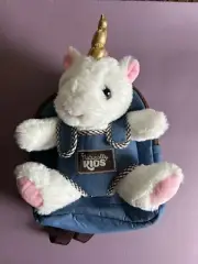 NWT Toddler Backpack With Plush Unicorn Toy Small For Girls Naturally KIDS