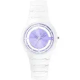 在飛比找遠傳friDay購物優惠-RELAX TIME RT57 優雅鏤空陶瓷腕錶-紫x白/3