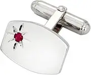 [Select Gifts] Box Set Shirt Black Tie Napkin Hook Sterling Silver Barrel Shaped Ruby Cufflinks