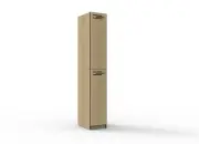 New Melamine 2 Door Locker Black Edging Key Locking Natural Oak or White Lockers