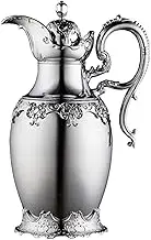 LCSVCCXA Isolated Arab Thermal Coffee Carafe Teapot Coffee Jug Ornaments Kettle Thermal Urn Pot for Outdoor Campsite, Silver 20cmx20cm