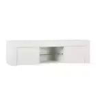 NNEDSZ TV Cabinet Entertainment Unit Stand RGB LED Gloss Furniture 130cm White
