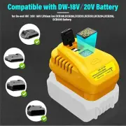 100W USB Charger Adapter for Dewalt 20v Battery with LED Display TypeC USB Port