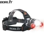 Headlamp LED Rechargeable Headlight Light Head Flashlight Torch Lamp Red USB