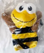 Headsprout Yellow Bumblebee Bee Plush Hand Puppet SEALED NEW 10"