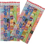 Toyvian 36pcs Back to School Themed Pencils Erasers Writing Pencils for Boys and Girls Party Favors Goody Bag Stuffers Safe Reusable School Supplies for Classroom Home Use
