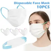 10pcs/50pcs Face Mask 3-Layers Safety Masks with Wide Elastic Ear Ropes xiLgg