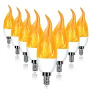 E12 LED Flickering Candelabra Flame Effect Light Bulbs - Upgrade Flicker