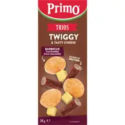 Primo Trios Twiggy Tasty Cheese & Barbeque Rice Crackers 50g
