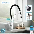 Bastone Silver Brass Rubber Swivel Spout Kitchen Laundry Sink Mixer Tap Faucet