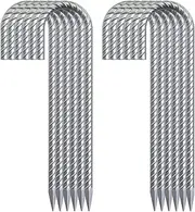 OK5STAR 30 Pack 12" Ground Rebar Stakes Heavy Duty J Hook Ground Anchors, Curved Steel Plant Support Garden Stake Anti Rust Galvanized Ground Stakes