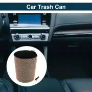 Car Trash Can Portable Seat Back Faux Leather Trash Bin Gold Tone 1 Pc