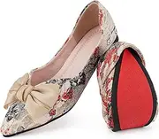 [Hxlber] Women's Pointed Toe Flats Bow-Knot Dress Shoes Memory Foam Slip on Dressy Comfortable for Women