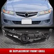For 06-08 Acura TSX OE Style Matte Black Front Bumper Grille w/ Emblem Provision