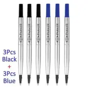 6Pcs Parker Rollerball Ink Refill 3Blue+3Black 0.5 mm M Fit IM Sonnet Vector
