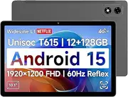 [2025 New Android 15] 10.1 inch Tablet by BNCF, FHD IPS 1920x1200 and 60Hz Reflex Tablet, Widevine L1, Unisoc T615 (8 Core), 12GB+128GB(1TB TF), 4G LTE+2.4G/5G WiFi+BT5.0+GPS, 5MP Camera, 6500mAh
