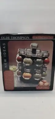 Olde Thompson Orbit Rotating Spice Rack, 16 Refillable Spice Jars With Shaker