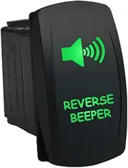 12V 20A / 24V 10A ON-Off Rocker Switch Reverse Beeper 6C45G Universal fits Toyota Nissan Holden Mitsubishi Ford Amarok etc. Dual LED in Green
