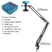 48MP 4K 1080P HDMI USB Industrial Video Microscope Camera 130X Zoom C Mount Lens