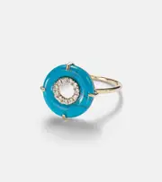 [Mateo] Mateo 14kt gold ring with turquoise and diamonds P blue
