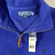Polo Ralph Lauren Mens Sweater Extra Large Blue Black Pony Pullover Quarter Zip
