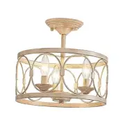3-Light Semi Flush Mount Ceiling Light Fixture, Farmhouse Ceiling Light for
