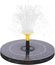 Solar Powered Fountain, 4W Bird Bath Fountains Pump Upgraded Glass Panel Fountains with Color LED Lights 6 Nozzles 3 Rods for Garden Small Pond Outdoor Swimming Pool Fish Tanks