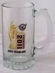 99229 MANLY SEA EAGLES 2011 PREMIERS GLASS BEER STEIN DRINKING ALCOHOL GIFT IDEA
